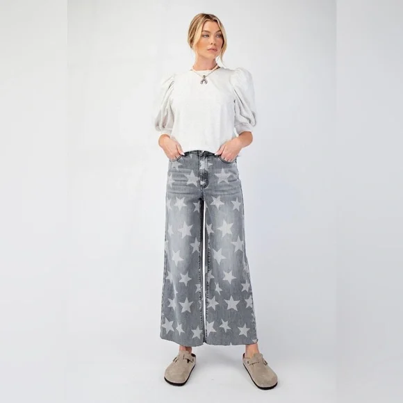 Starry Gray Flare Jeans - Picture 2 of 8